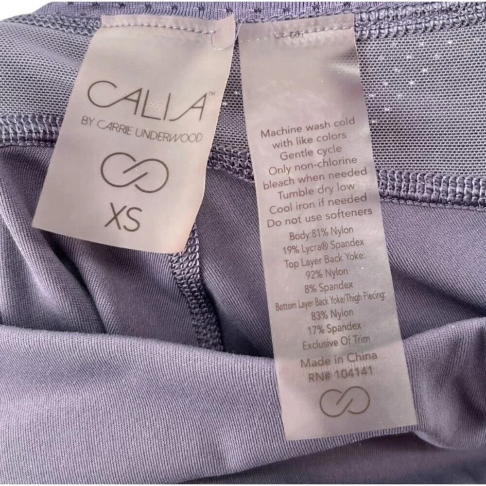 Calia by Carrie Underwood Leggings Women's Size XS Purple Mesh Insert Capri Crop